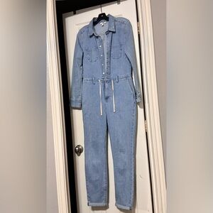 PAIGE Light Blue Denim Overalls